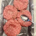ground beef patties for all American grilled hamburger